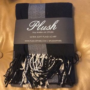 Plush ultra soft plaid scarf